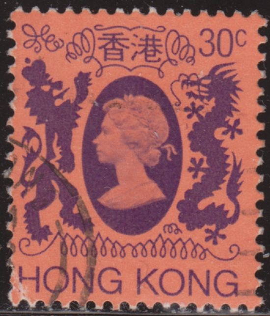 z vendido China Hong Kong 1982 Scott 390 Sello º Retrato Reina Isabel 30c Utilisé usado